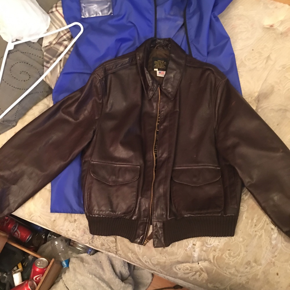 Vintage AVIREX A-2 Leather Flight Jacket Size 44